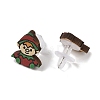 Christmas Theme Wood Stud Earrings EJEW-U016-06P-04-3