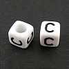 Letter Acrylic European Large Hole Beads OPDL-R050-10mm-C-1