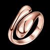 Real Rose Gold Plated Adjustable Brass Finger Rings for Women RJEW-BB07574-B-7