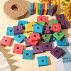 140Pcs Wood European Beads WOOD-CA0001-85-4