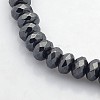 Electroplate Non-magnetic Synthetic Hematite Beads Strands G-J208F-M-3