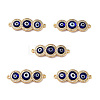 Handmade Lampwork Evil Eye Connector Charms ZIRC-L102-10G-04-1