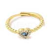 Rack Plating Brass Micro Pave Cubic Zirconia Adjustable Rings RJEW-H228-02G-01-2