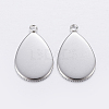 Tarnish Resistant 304 Stainless Steel Pendant Cabochon Settings X-STAS-P198-14B-2