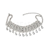 Alloy Full Crystal Rhinestone Teardrop Tassel Choker Necklaces for Women FS-WGE797D-02-1