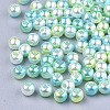 Rainbow ABS Plastic Imitation Pearl Beads OACR-Q174-6mm-03-2