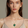 8Pcs 8 Styles Nuggets Natural Mixed Gemstone Pendant Necklaces Set for Women NJEW-FI0001-47-7