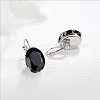 Oval Alloy Rhinestone Leverback Earrings FS-WG5DBAA-05-1
