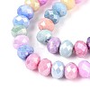 Anti-Tarnish Electroplate Rondelle Glass Beads Strands EGLA-T021-8mm-17-01-4