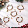 5Pcs 5 Styles Christmas Alloy Enamel Multi-strand Bracelets for Women BJEW-JB12079-1