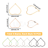 50Pcs 5 Style Ion Plating(IP) 304 Stainless Steel Hoop Earring Findings STAS-DC0007-06-4