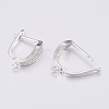 Brass Micro Pave Cubic Zirconia Hoop Earring Findings with Latch Back Closure ZIRC-K075-35P-3