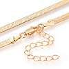 Brass Flat Snake Chain Necklaces for Women Men NJEW-N054-04G-2