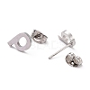 304 Stainless Steel Greek Alphabet Stud Earrings STAS-D007-07P-17-2