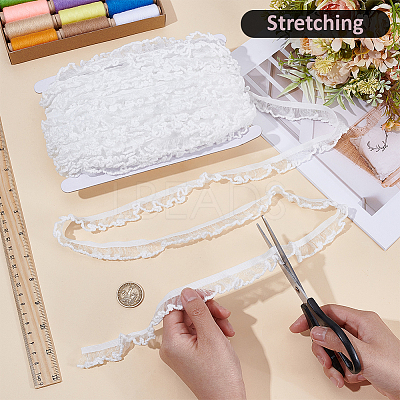 25M Nylon with Spandex Lace Wrinkle Ribbon OCOR-BC0009-48A-1