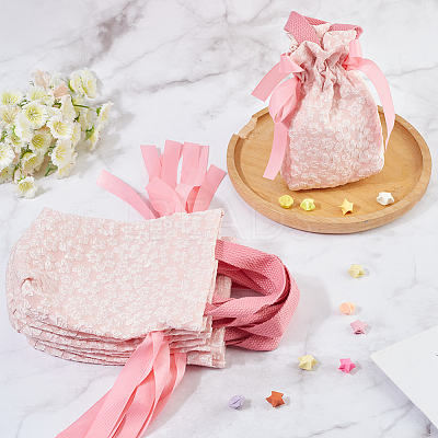 Flower Printed Cloth Drawstring Storage Bags ABAG-WH20010-20B-02-1