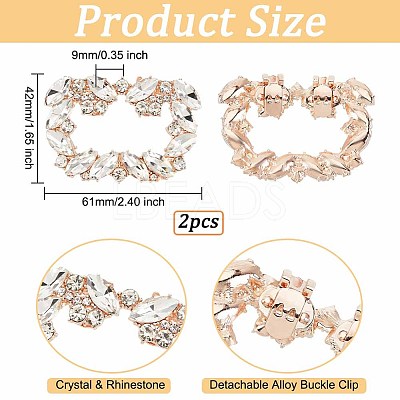 2Pcs Crystal Rhinestone Shoe Decoration DIY-OC0009-93KCG-1