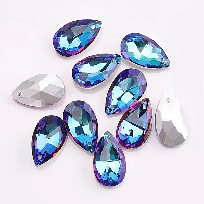 Glass Rhinestone Pendants RGLA-WH0015-01A-03-1