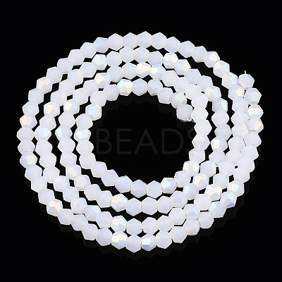 Imitation Jade Bicone Frosted Glass Bead Strands EGLA-A039-J2mm-MB06-1