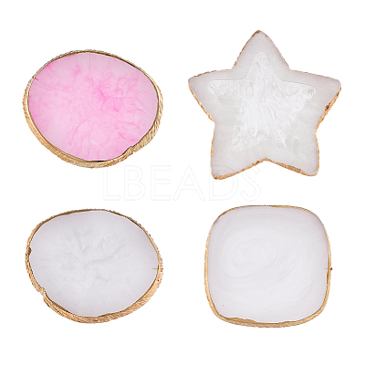 4Pcs 4 Style Resin Imitation Agate Color Palette MRMJ-NB0001-19-1