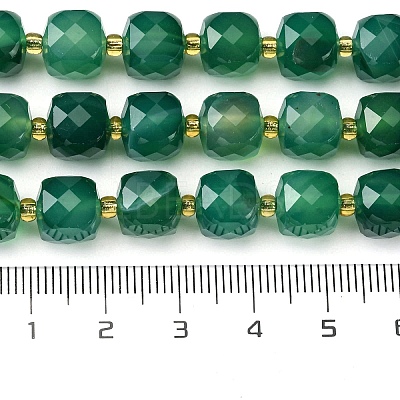 Natural Dyed & Heated Green Onyx Agate Beads Strands G-Q010-A16-01-1