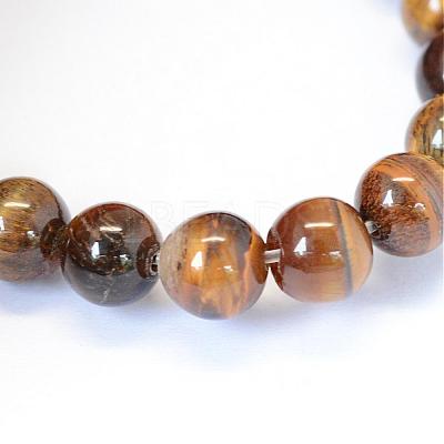 Grade AB Natural Tiger Eye Round Bead Strands G-E334-4mm-17-1