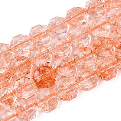 Transparent Crackle Glass Beads Strands GLAA-Q108-03A-03-1