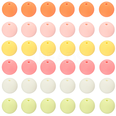 Rubberized Style Imitated Silicone Acrylic Beads MACR-PA0001-06A-03-1