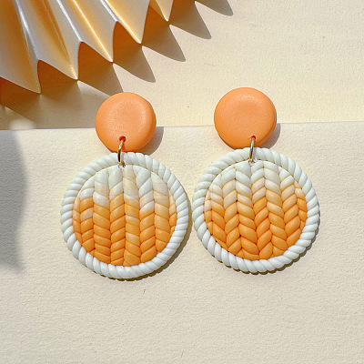 Acrylic & Polymer Clay Dangle Stud Earrings FS-WG68334-02-1