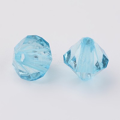 Faceted Bicone Transparent Acrylic Beads LS-DBB6mm-87-1