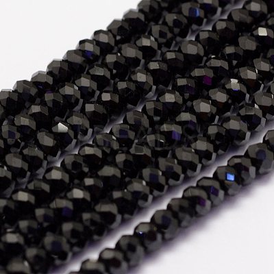 Natural Black Spinel Beads Beads Strands G-F460-19-1