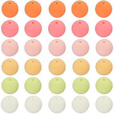 Rubberized Style Imitated Silicone Acrylic Beads MACR-PA0001-06B-03-1