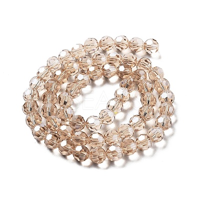 Electroplate Transparent Glass Beads Strands EGLA-A035-T8mm-A22-1