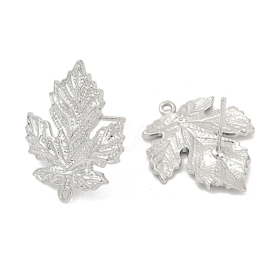 Brass Stud Earring Findings KK-Z099-04P-02-1