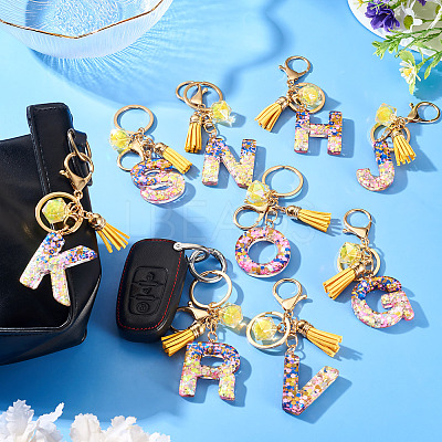 Alloy Resin Polygon Keychains KEYC-TADJ0002-03G-N-1