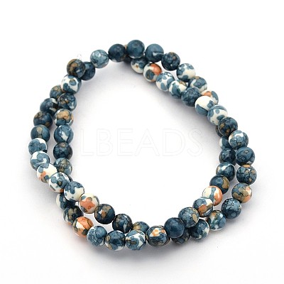 Synthetic Ocean White Jade Round Bead Strands X-G-M165-10mm-15-1