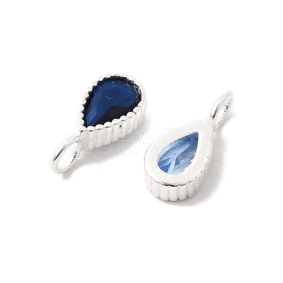 925 Sterling Silver Micro Pave Cubic Zirconia Teardrop Charms STER-K188-06S-1