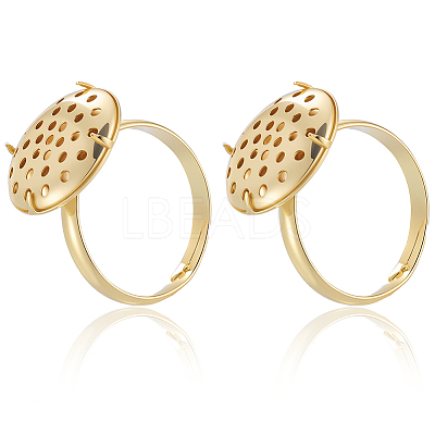 Brass Adjustable Ring Findings KK-BBC0018-54B-1