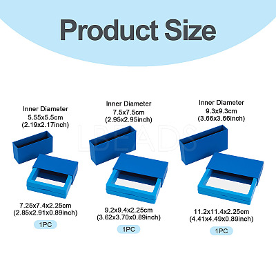 3 Bags 3 Styles Square Transparent PE Thin Film Suspension Jewelry Display Box CON-TA0001-38B-1