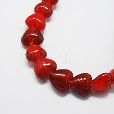Handmade Silver Foil Glass Beads FOIL-R050-15x10mm-M-1