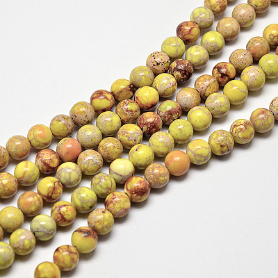 Round Natural Imperial Jasper Beads G-I122-6mm-02-1