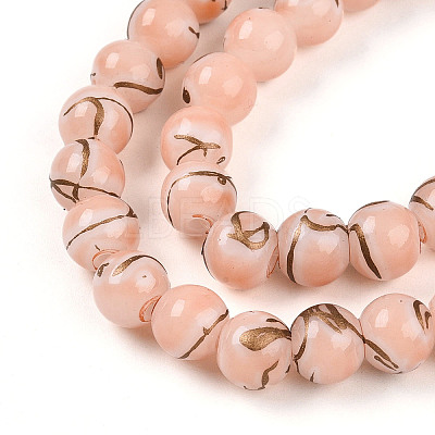 Baking Paint Glass Beads X1-DGLA-N010-8mm-02-1