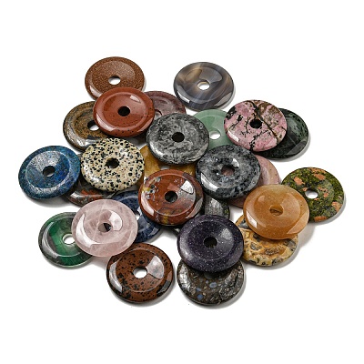 Natural & Synthetic Mixed Gemstone Pendants G-P532-01A-1