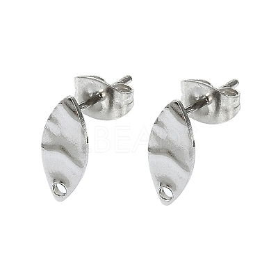 Non-Tarnish 304 Stainless Steel Stud Earring Findings STAS-L024-003P-08-1
