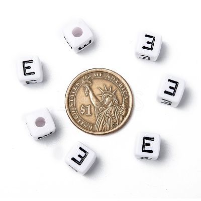 Letter Acrylic European Large Hole Beads OPDL-R050-10mm-E-1