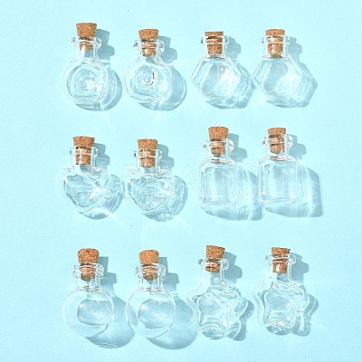 12Pcs 6 Styles Glass Bottle for Bead Containers BOTT-FS0001-05-1