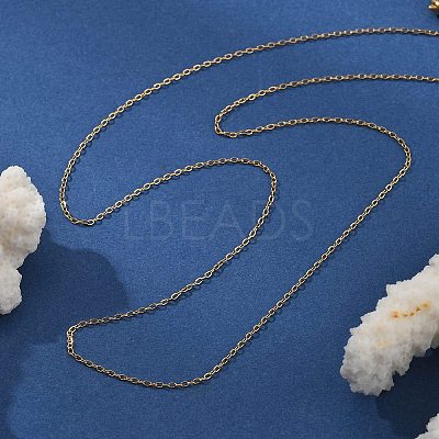 1MM 304 Stainless Steel Cable Chain Necklaces NJEW-T016-15G-1