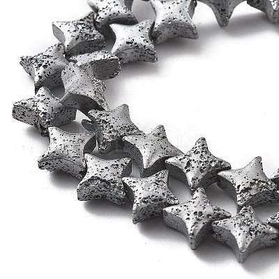 Electroplated Natural Lava Rock Beads Strands G-A251-C01-01I-1