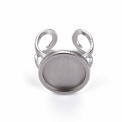 Non-Tarnish 201 Stainless Steel Cuff Pad Ring Settings X-STAS-S080-040C-P-1