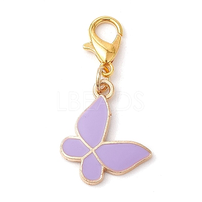 Alloy Enamel Butterfly Pendant Decorations HJEW-JM02837-1